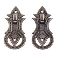 2Pcs Vintage Metal Furniture Pull Handles Knobs Bronze Cabinet Knobs and Handle Drawer Kitchen Door Pull Wood Box Handle Knob 2024 - buy cheap