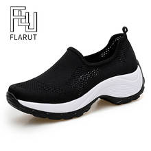 Zapatillas de correr para mujer, zapatos de plataforma con cuña, ultraligeros, para gimnasio, transpirables, de verano 2024 - compra barato