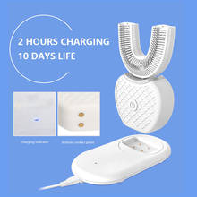 Cepillo de dientes eléctrico sónico, automático, inteligente, 360 grados, tipo U, carga USB, luz azul 2024 - compra barato
