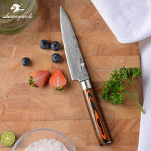 Shuangmali-cuchillo de pelar de acero inoxidable 420, herramienta para cortar verduras y frutas, con patrón láser, 5 pulgadas 2024 - compra barato