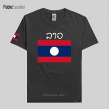 Laos camisa dos homens t camisa nação equipe tshirt 100% algodão camiseta roupas t país sporting aptidão topos laotian lao 2024 - compre barato