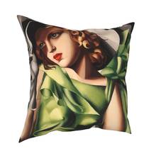 Young Lady With Gloves Tamara De Lempicka Square Pillow Case Throw Pillow Custom Cushion Covers 2024 - buy cheap