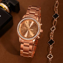 Genebra clássico pulseira relógios femininos relógio de luxo relógios femininos ouro rosa relógio reloj mujer relogio feminino 2024 - compre barato