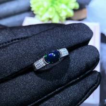 2021 New Fashion Black Opal 6*8mm for  Wedding Rings Sterling Silver Rings Luxury Jewelry 2024 - buy cheap
