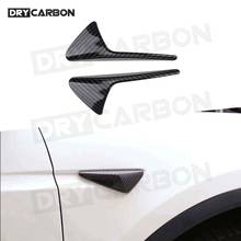 2PCS Real Carbon Fiber Front Side Camera Fender Marker Covers For Tesla Model 3 S X 2013-2019 Side Grille Trim Badge Sticker 2024 - buy cheap