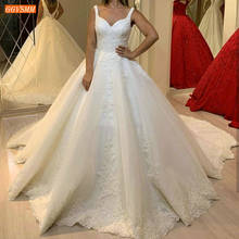 Высококачественное белое свадебное платье, кружевное бальное платье из тюля с аппликацией сердечком, платья для невесты, длинные платья принцессы, арабские свадебные платья, 2020 2024 - купить недорого