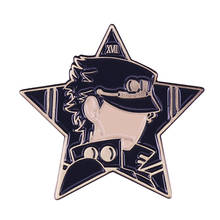 JoJos Bizarre Adventure Enamel Pin star platinum Kujo Jotaro Brooch JJBA Anime Fans great Gift 2024 - buy cheap