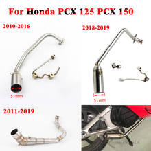 Sistema de Escape PCX150 Pcx125 para motocicleta, Tubo de enlace medio sin silenciador, para Honda PCX 125 150 2018 2020 2019 2017 2024 - compra barato
