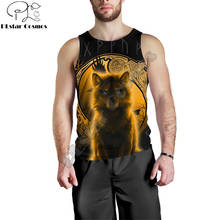 Fenrir Viking Wolf And Moon Yellow 3D Printed men vest Harajuku Fashion Sleeveless T-shirt summer street Unisex tank tops BX-003 2024 - buy cheap