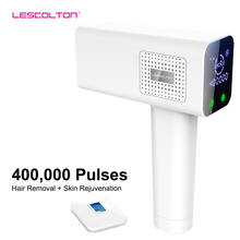 Lescolton ipl depilador laser, removedor de pelos com 400000 flash, depilador a laser permanente frio, aparador para bikini, fotorejuvenescimento 2024 - compre barato