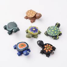 Pandahall-100 Uds. De colgantes de barro hechos a mano, forma de tortuga, colgantes para joyería, mezcla de colores, agujero de 19x26mm: 2mm 2024 - compra barato