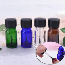 5ML Travel Empty Small Round Glass Essential Bottle Empty Cosmetic Containers Nail Polish Bottle with A Lid Brush 2024 - buy cheap
