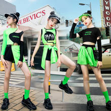 De moda traje de baile de Jazz chicas Hip Hop ropa verde traje niños ropa de baile Hip Hop moderno, etapa de desgaste DNV14890 2024 - compra barato