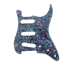 Musiclily SSS 11 Hole Strat Guitar Pickguard for Fender USA/Mexican Made Standard Stratocaster Style, 4Ply Abalone Shell 2024 - buy cheap