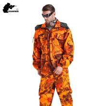 Outdoor Bionic Camo Clothing Suits Oversized Orange Waterproof Hunting Set BirdWatching Clothes Ghillie Suit 4XL BF121 2024 - buy cheap