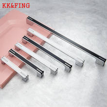 KK&FING Modern Fashion Black Chrome Cabinet Door Handles and Knobs Zinc Alloy Kitchen Cupboard Wardrobe Drawer Pulls Hardware 2024 - buy cheap