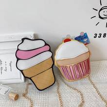 Bolsa infantil de couro, bolsa pequena para bolo, sorvete e moedas em estilo kawaii, 2021 2024 - compre barato