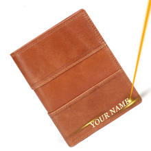 Carteira masculina gravada à mão, couro legítimo, vintage, porta-cartão, identidade, simples, bolsa de mão personalizada 2024 - compre barato
