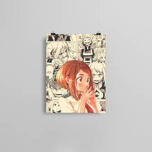 Otaco uraraka pintura de lona do anime my hero academia, pintura de arte para parede, decoração de sala de estar, quarto, estudo, impressões para decoração de casa 2024 - compre barato