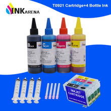 Inkarena-kit de recarga de tinta para impressora, 4x100ml, cartuchos de tinta corante para impressora t0921 xl e impressoras epson stylus c91 cx4300 t27 2024 - compre barato