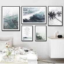 Nordic Decoration Motivational Poster and Prints Life Quote Sea Landscape Wall Art Canvas Painting Decorative Picture Home Decor 2024 - buy cheap