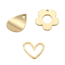 Charm Charms for Jewelry Making Supplies Gold Leaf Heart Flower Pendant Diy Earring Bracelet Necklace Copper Accessories 2024 - buy cheap