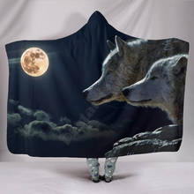 Manta con capucha Plstar Cosmos Wolf para adultos y mujeres, manta usable con estampado 3D completo, envío directo, polinesiano 2024 - compra barato