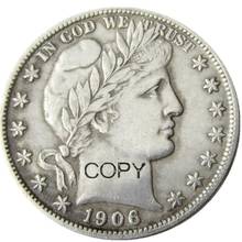 Us 1906posd barbeiro meia dólar banhado a prata cópia de moedas 2024 - compre barato