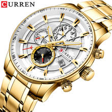 Curren relógio dourado masculino, relógio de marca de luxo à prova d'água com cronógrafo, negócios, 2020 2024 - compre barato