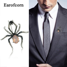 Earofcorn Fashion Exquisite Inlay Rhinestone Spider Brooches Animal Series Brooches Popular Clothing Accessories 2024 - buy cheap