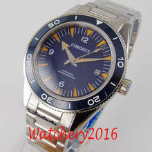 Relógio masculino, mostrador azul, 41mm, estrutura dourada 2024 - compre barato