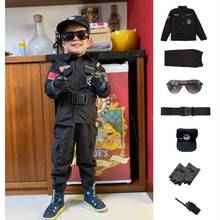 2022 Children Police Uniform Policemen Cosplay Costume Special Army Military Uniform Halloween Performance Clothing Set Outdoor 2024 - buy cheap