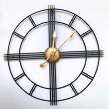 60cm Nordic Creative Retro Metal Wrought Iron Roman Clock Wall Clock Modern Design Living Room Silent Decorative Quartz Clock 2024 - buy cheap