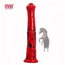 Реалистичный длинный силиконовый фаллоимитатор FAAK, в виде животного, лошади, красочный, красный и черный, на присоске, для анального секса, для мужчин, женщин, пар 2024 - купить недорого