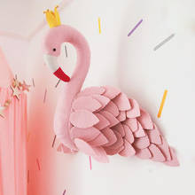 Girl's Room Decoration 3D Stuffed Animal Heads Swan Flamingo Head Wall Hanging Decor For Nursery Children Bedroom Decoration 2024 - buy cheap