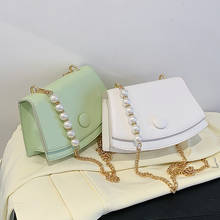 Bolso de mano con cadena de perlas para mujer, bandolera con forma de concha, marca de lujo, bolso de hombro de estilo Popular 2024 - compra barato