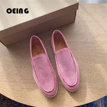 Spring Autumn Flat Shoes Women Kid Suede Leather Slip on Loafers Round Toe Classic Flats Shoes Casual Ladies Walk Shoes Flats 2024 - buy cheap
