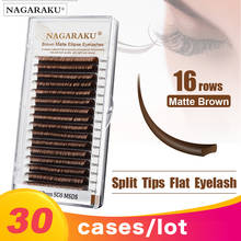 NAGARAKU 30 Cases 16 Lines Brown Split Tips Flat Ellipse Eyelashes Maquiagem Super Soft Natural Synthetic Mink Matte Brown 2024 - buy cheap