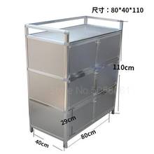 Simple thick 304 stainless steel cupboard cabinet aluminum tea cabinet balcony locker sideboard 2024 - buy cheap