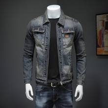 Jaqueta jeans masculina de 2021, casaco de motocicleta retrô, roupa de vaqueiro com zíper, bomber, piloto, roupa de vaqueiro 2024 - compre barato