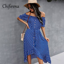 Chifirena vestido feminino sexy de verão, mangas curtas, gola canoa, praia, boho, vestidos vintage, irregular, 2021 2024 - compre barato