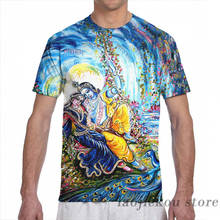 Camiseta masculina de radha krishna jhoola leela toda a impressão moda menina t camisa menino topos camisetas de manga curta 2024 - compre barato