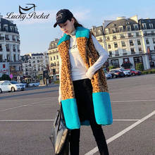 High quality Fur Vest coat Luxury Faux Warm Women Coat Vests Winter Fashion Leopard Print furs Women's Jacket Gilet Veste ZY17 2024 - buy cheap