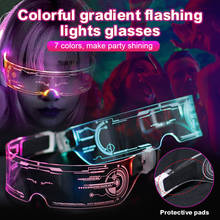 Óculos luminosos de led el neon, óculos para festa tipo luzes de led, decoração para festa, dj, festas 2024 - compre barato