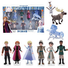 Bonecos da princesa elsa e anna para crianças, frozen 2, figuras de ação de brinquedo com sete personagens de anime, presente de aniversário para crianças 2024 - compre barato