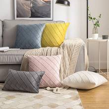 Almofada capa de veludo decoração travesseiros para sofá sala de estar carro housse de coussin 45*45 almofadas decorativas nordic decoração de casa 2024 - compre barato