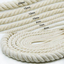 100% Cotton Rope Beige Cotton Macrame Twisted-Cord 3 Strand 5mm 6mm  Hand-woven Pendant Macrame Rope  DIY Florists Craft  Cords 2024 - buy cheap