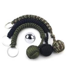  Steel Ball Pendant Parachute Cord Keychain Key Ring Survival Kits Outdoor Climbing Camping Umbrella Rope 2024 - buy cheap