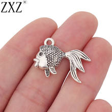 ZXZ-abalorios de pez dorado 20 piezas, cuentas para pulsera, collar, fabricación de joyas, 27x20mm 2024 - compra barato