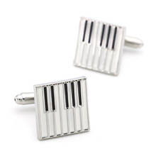 Fashion Piano Key Cufflinks Quality Brass Material White Color Music Cuff Links Wholesale & Retail Free Shipping 2024 - buy cheap